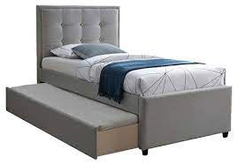 Milo Single Bed with Trundle - Grey
